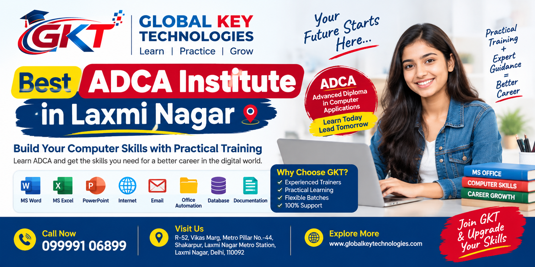 Best ADCA Institute in Laxmi Nagar – Global Key Technologies