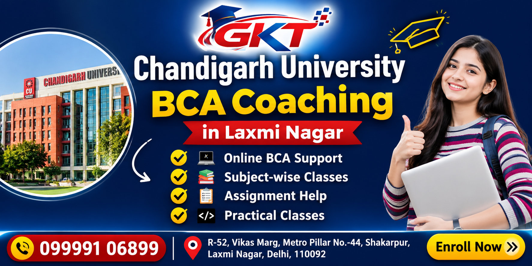 Chandigarh University Online BCA Coaching in Laxmi Nagar