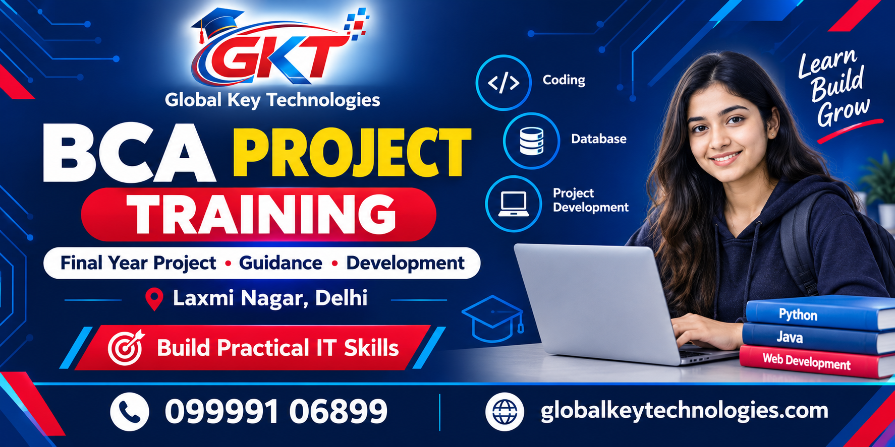 BCA Project Training in Laxmi Nagar for Final Year Project Guidance and Development at Global Key Technologies