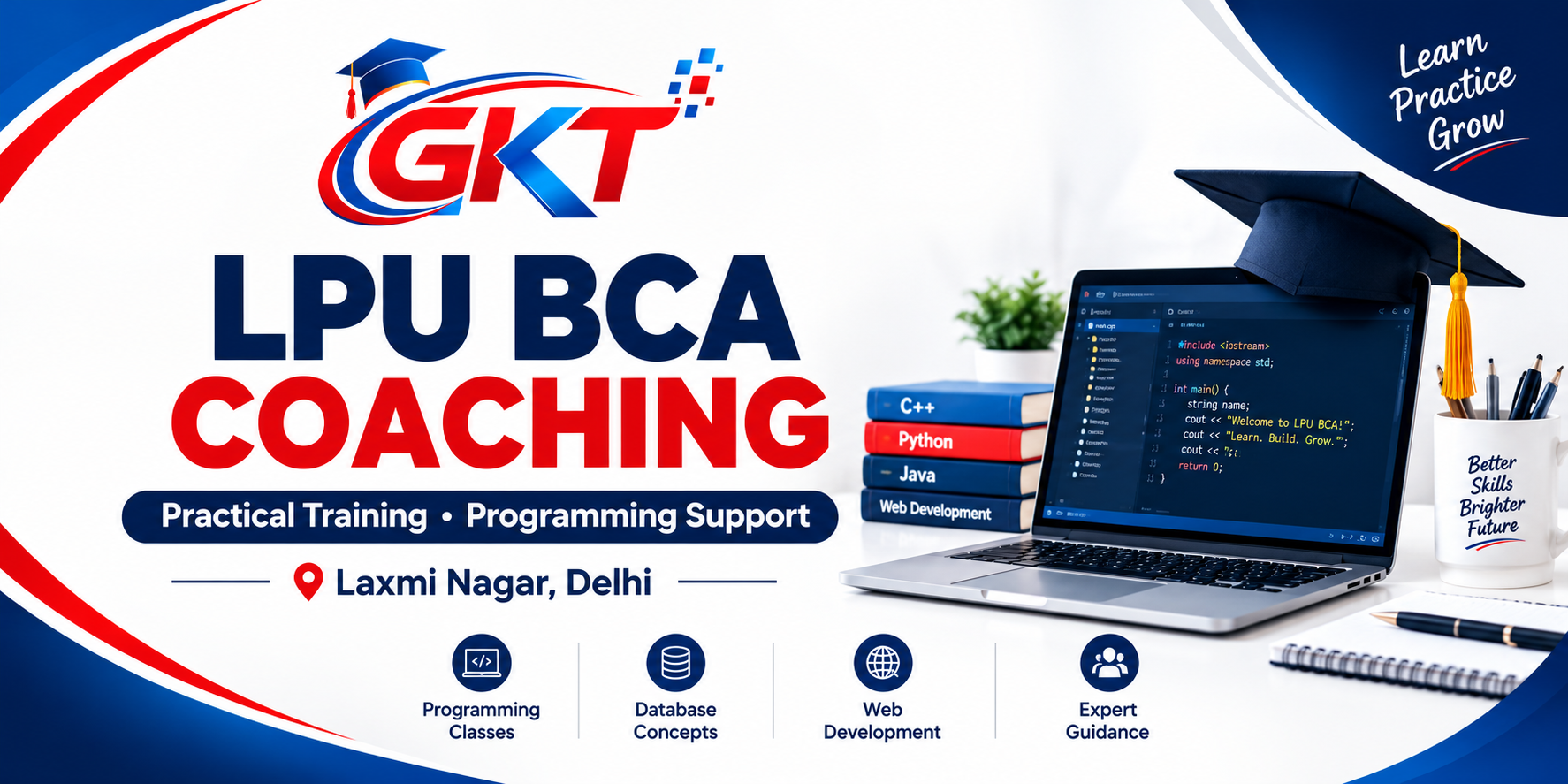 LPU BCA Coaching in Laxmi Nagar at Global Key Technologies with practical training and programming support.