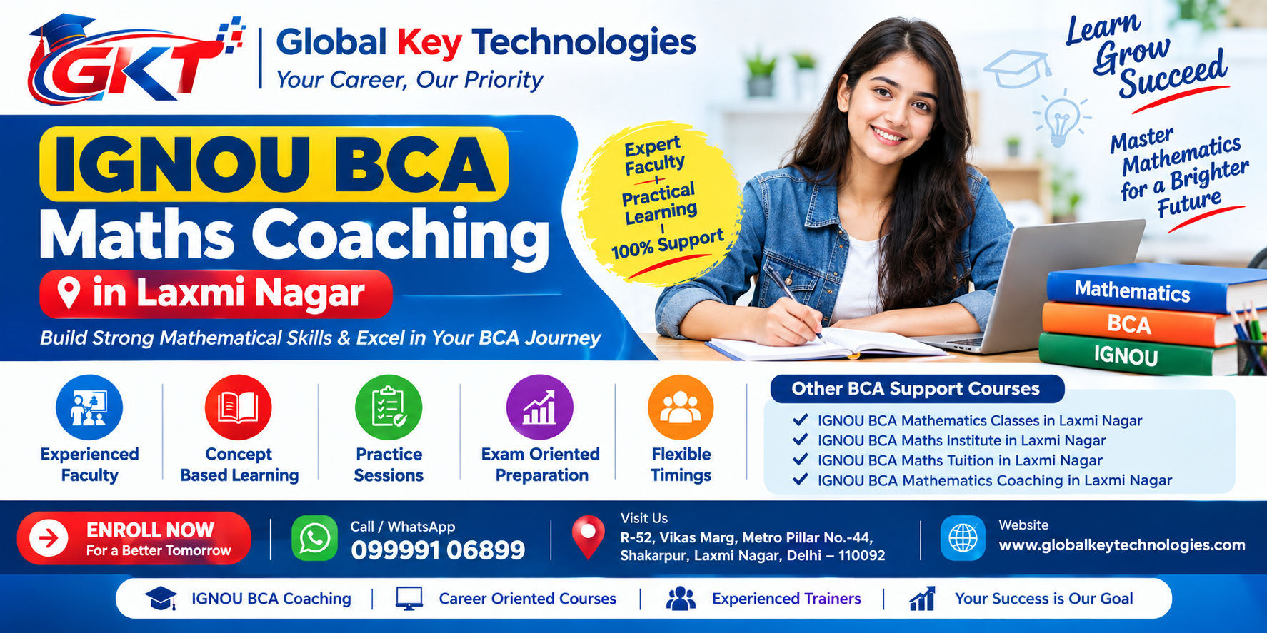IGNOU BCA Maths Coaching in Laxmi Nagar at Global Key Technologies