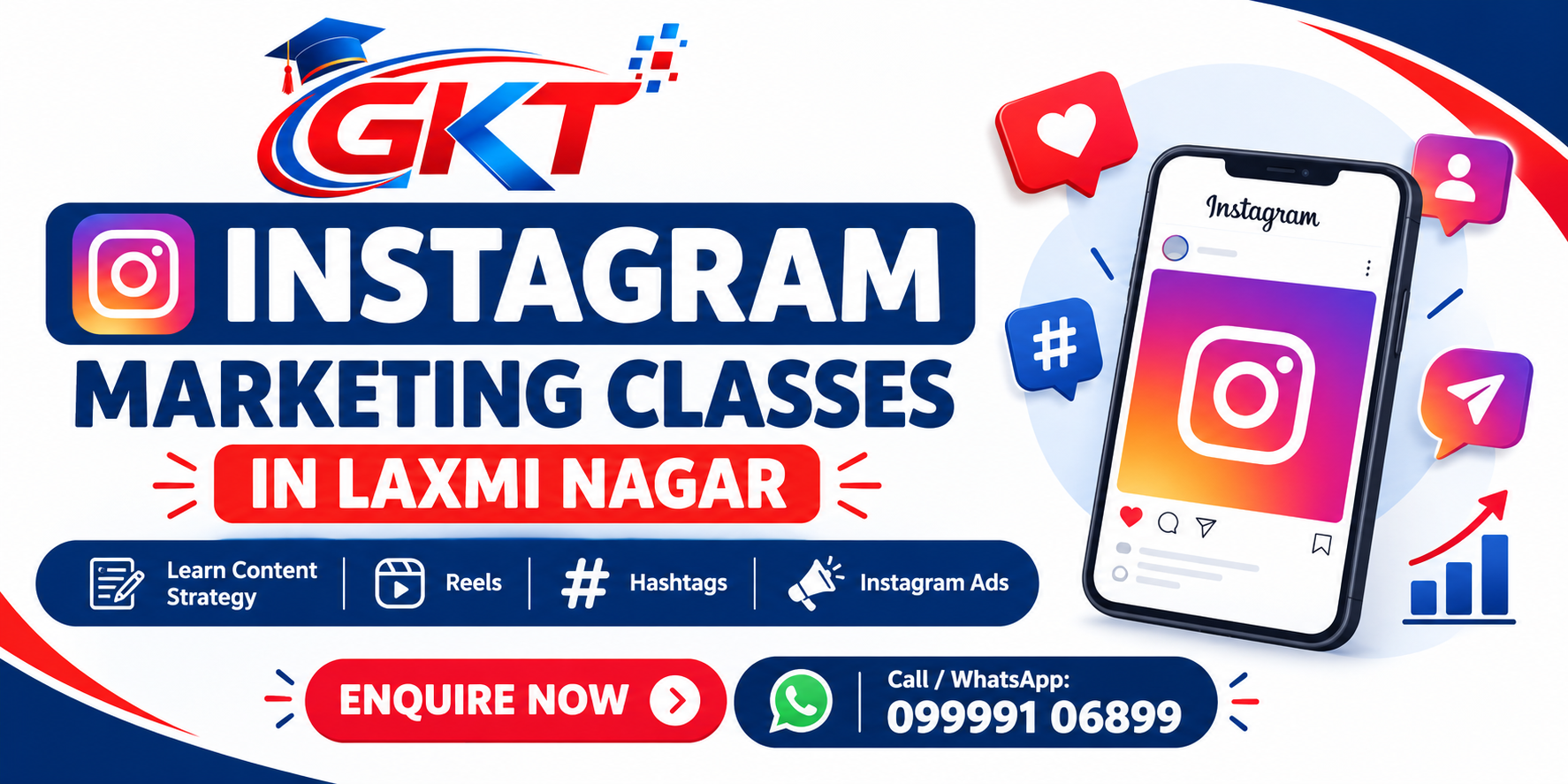 Instagram Marketing Classes in Laxmi Nagar at Global Key Technologies