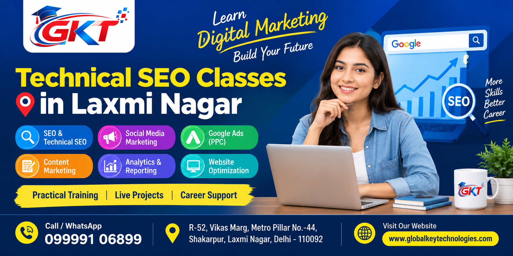 Technical SEO Classes in Laxmi Nagar at Global Key Technologies